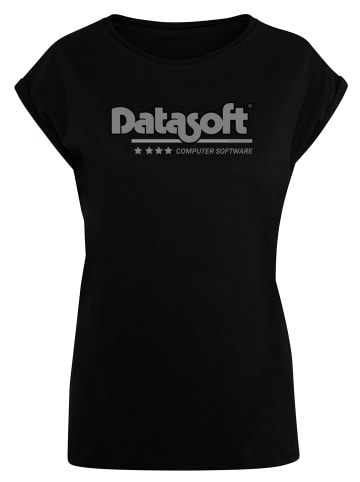 F4NT4STIC T-Shirt Retro Gaming Datasoft Logo schwarz in schwarz
