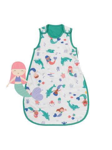 Schlummersack Babyschlafsack, 1.0 TOG in Weiß-Türkis
