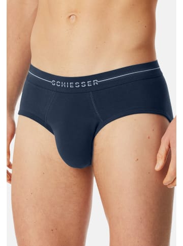 Schiesser Rio Slip / Unterhose Cotton Flex in Schwarz / blau