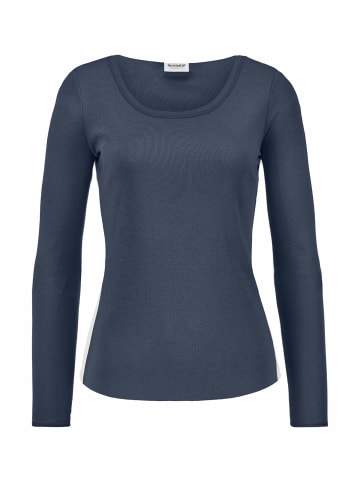 Hessnatur Softrib Longsleeve in graphitblau