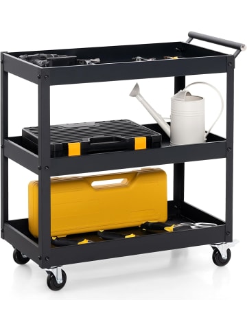 COSTWAY Werkstattwagen mit 2 Etagen in Schwarz
