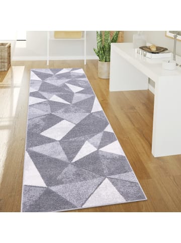 KADIMA DESIGN Teppich Kurzflor Geometrisch Wohnzimmer in Grau