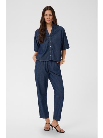 Kaffe Kurzarmhemd KAjade Loose fit in Dark Blue Chambray