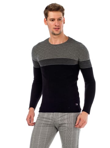 Cipo & Baxx Pullover in Black-Grey