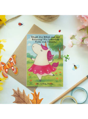 Mr. & Mrs. Panda Grußkarte Einhorn Ballerina Design mit Spruch in Weiß