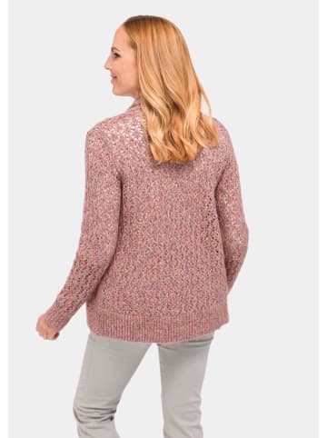GOLDNER Kurzgröße:  Trageangenehme offene Strickjacke in rosé / melange