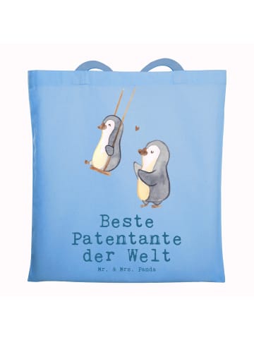 Mr. & Mrs. Panda Tragetasche Pinguin Beste Patentante der Welt m... in Sky Blue