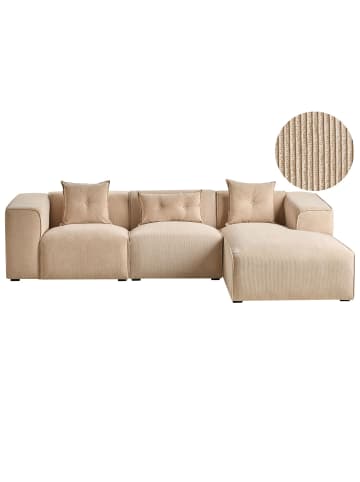 Beliani Ecksofa DOLVA in Beige/Schwarz - (W) 294 x (H) 72 x (L) 170 cm