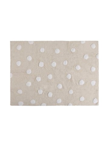 Lorena Canals Teppich   "Polka Dots" in Beige/Weiß  - 120x160 cm