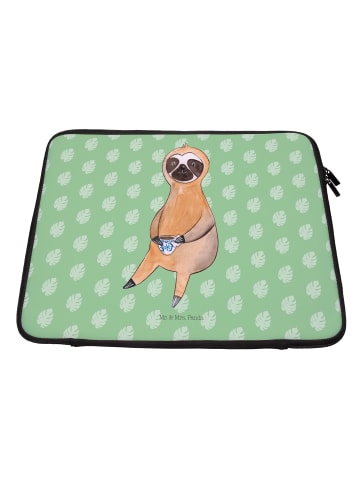 Mr. & Mrs. Panda Laptop Tasche Faultier Kaffee ohne Spruch in Tropengrün