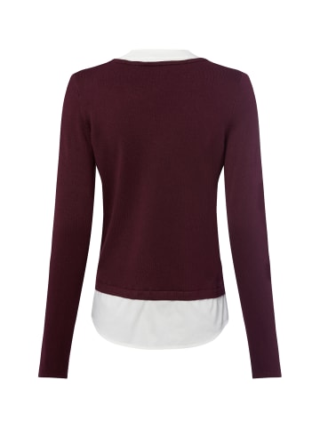 comma Strickpullover in aubergine weiß - 0001