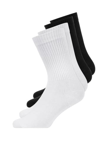 SNOCKS Tennissocken aus Bio-Baumwolle Schwarz-Weiß 4 Paar