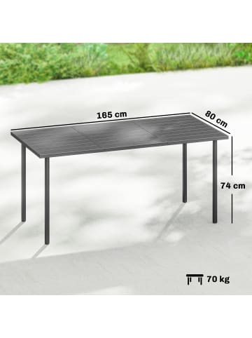 Outsunny Gartentisch in Dunkelgrau 165L x 80B x 74H cm