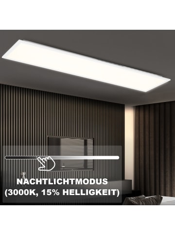 ZMH LED Deckenleuchte in Weiß Backlight Dimmbar RGB Flach 24W Modern L 100cm