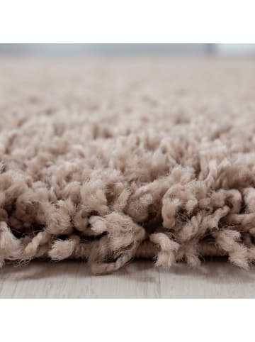 KADIMA DESIGN Teppich Hochflor Unifarben Polypropylen Wohnzimmer Shaggy in Beige