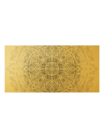 WALLART Leinwandbild Gold - Mandala Aquarell Ornament Muster in Schwarz-Weiß