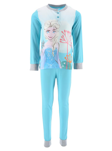 Disney Frozen 2tlg. Outfit: Schlafanzug Elsa Langarmshirt mit Hose in Blau