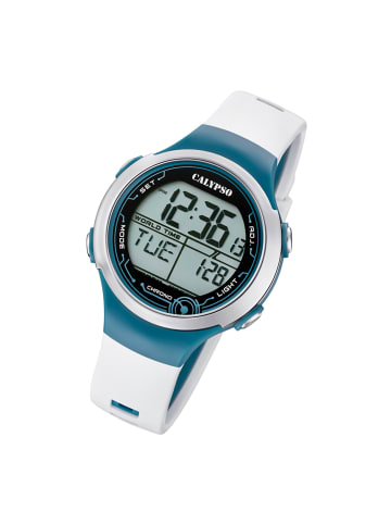Calypso Digital-Armbanduhr Calypso Digital weiß, blau groß (ca. 40mm)