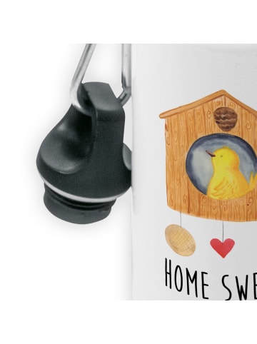 Mr. & Mrs. Panda Trinkflasche Vogelhaus Home mit Spruch in Weiß