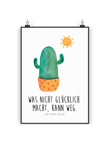 Mr. & Mrs. Panda wanddruck Kaktus Sonne mit Spruch in Weiß