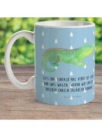 Mr. & Mrs. Panda Kindertasse Krokodil mit Spruch in Blau Pastell