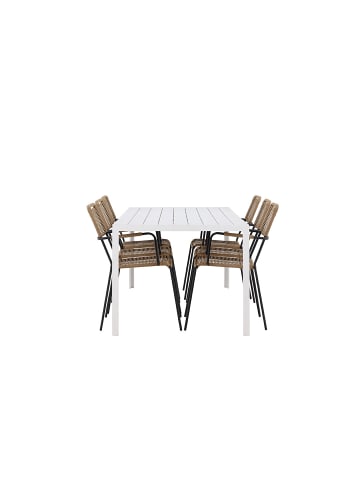 ebuy24 Gartenset Break 7-teilig Weiß 90 x 205 cm