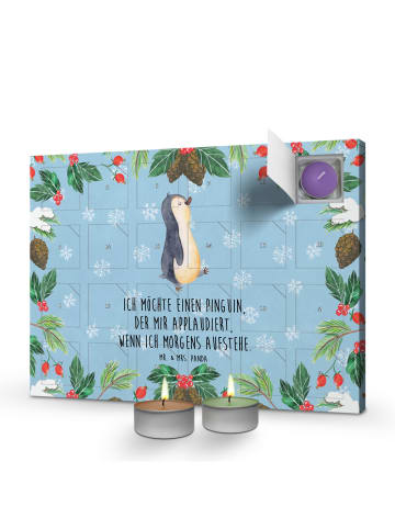 Mr. & Mrs. Panda Duftkerzen Adventskalender Pinguin mHerzieren ... in Eisblau