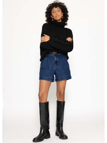 SASSYCLASSY Weite High Waist Jeans Shorts in Dunkelblau