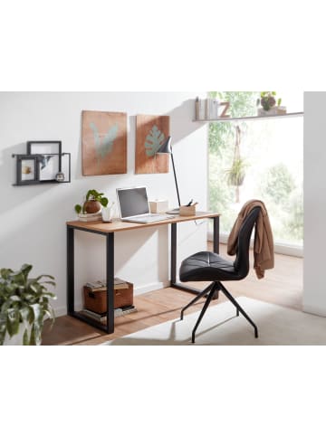 KADIMA DESIGN Schreibtisch Eiche-Dekor / Schwarz 120x60x76 cm Design Computertisch