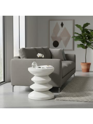 relaxdays Beistelltisch in Weiß - (H)46 x (Ø)35 cm