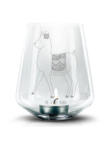 Mr. & Mrs. Panda Teelichtglas Alpaka Stolz ohne Spruch in Transparent
