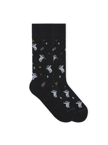 von Jungfeld Gemusterte Socken Astronauten Icon in Schwarz