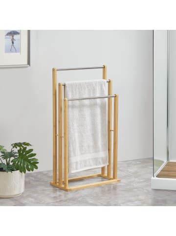 en.casa Handtuchhalter Porsanger in Beige (L)46cm (B)24cm (H)84cm