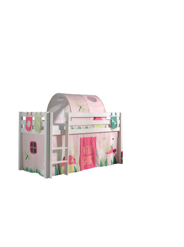 58 aufm Kessel KINDERBETT Karolina 210x114x106 Massivholz Weiß Textilset Spring 4