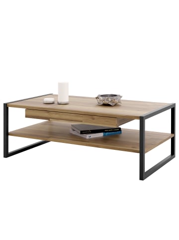 home24 Couchtisch Tomoko in Eiche / Schwarz