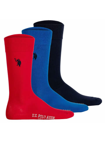 U.S. Polo Assn. Socken 3er Pack in Marine/Royalblau/Rot