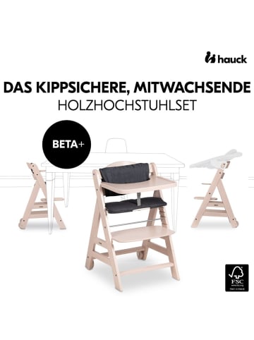 Hauck Hochstuhl Beta Plus inkl. Essbrett, Sitzkissen in braun,grau