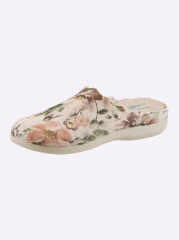 WALDLÄUFER Pantoffel in rosé-geblümt