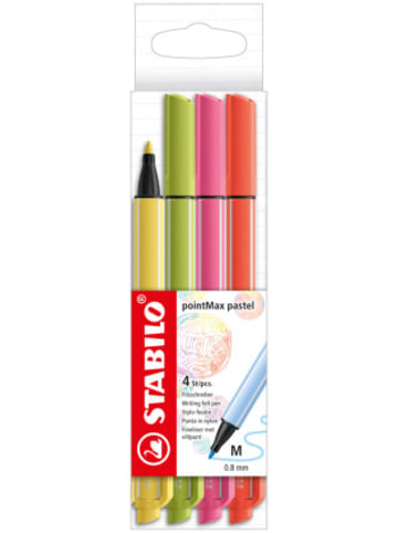 STABILO Papeterie/PBS - STABILO pointMax 4er Etui Pastellfarben hellgelb, limettengr&uu