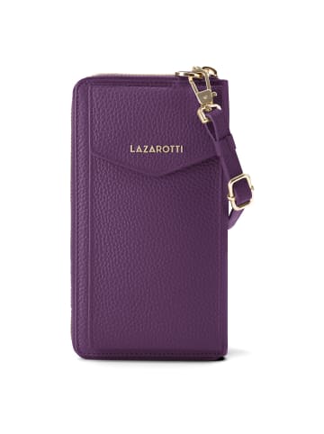Lazarotti Bologna Leather Zip-Around Geldbörse Handytasche Leder 19 cm in purple