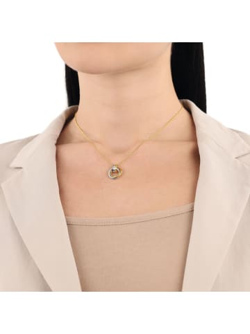 Amor Kette mit Anhänger Edelstahl, IP silber+gold in gold