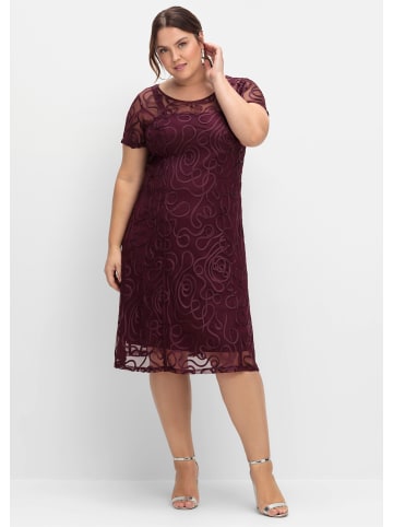 sheego Cocktailkleid in aubergine