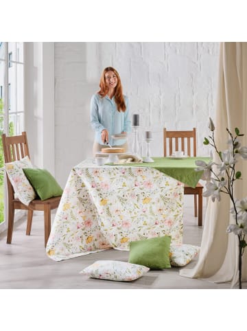 Erwin Müller Baumwollmischung Tischdecke in rosé-grün