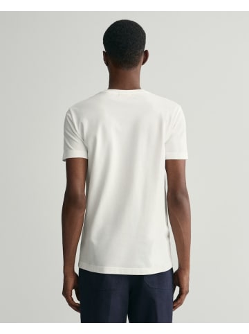 Gant Piqué T-Shirt in Weiß