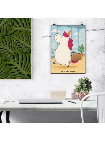 Mr. & Mrs. Panda Deko Bild Einhorn Koffer Design ohne Spruch in Weiß