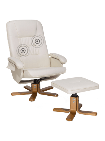 Beliani 2-tlg Fernsehsessel RELAXPRO in Beige/Braun