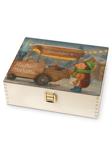 Mr. & Mrs. Panda Teebox Igel Maronen Design ohne Spruch in Weiß