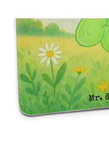 Mr. & Mrs. Panda Untersetzer Blume Kleeblatt Design ohne Spruch in Weiß