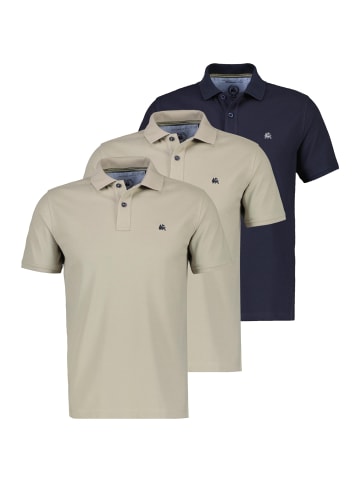 Lerros Poloshirt Basic in Beige / dunkelblau