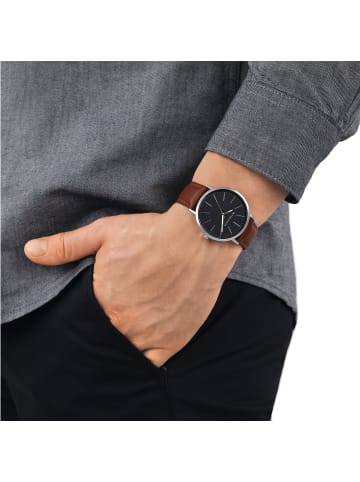 Tom Tailor Quarzuhr Alloy/Edelstahl, IP silber in Braun